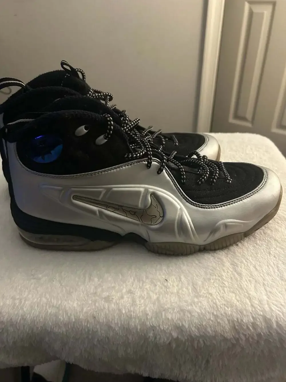 Nike Air Max Penny 1 Metallic Silver Black Basketball Shoes